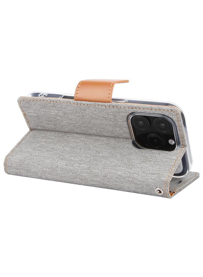 GOOSPERY Case For iPhone 16 Pro CANVAS DIARY Fabric Texture Flip Leather Phone Case  - Image 3