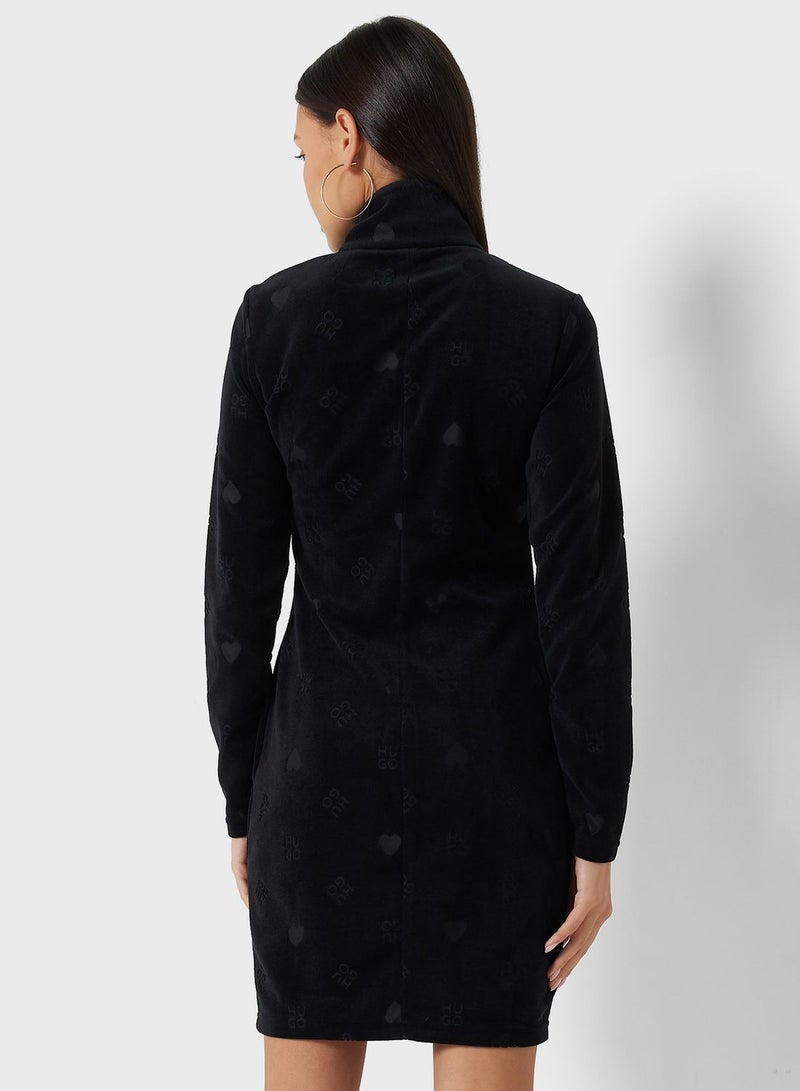 HUGO Mock Neck Mini Dress  - Image 2