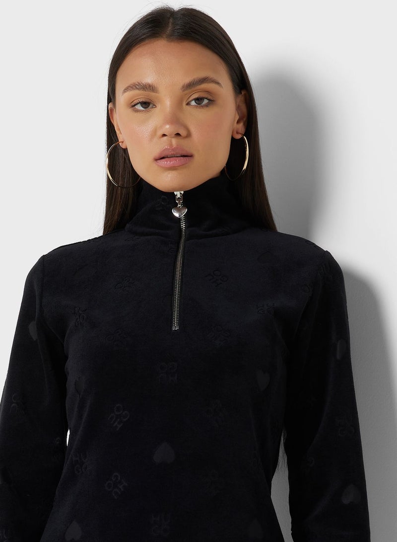 HUGO Mock Neck Mini Dress  - Image 3