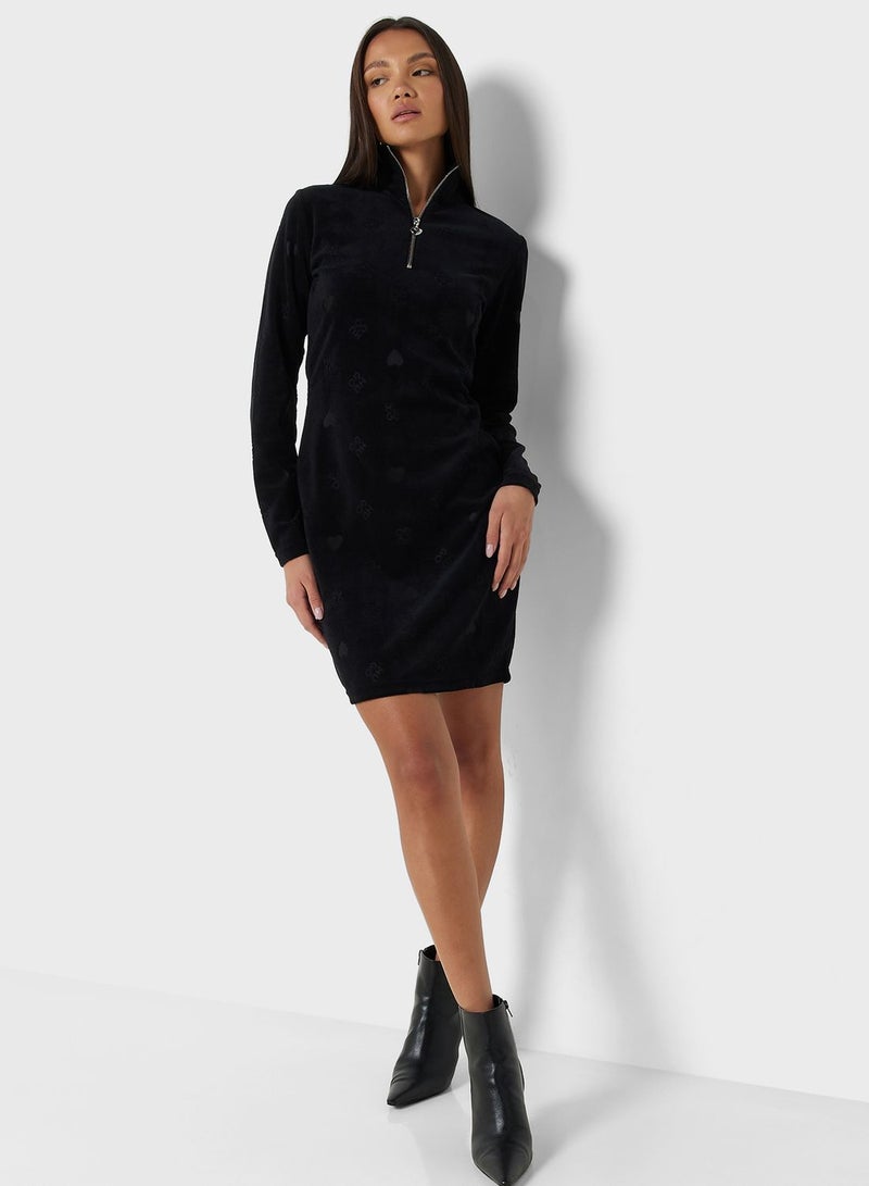 HUGO Mock Neck Mini Dress  - Image 4
