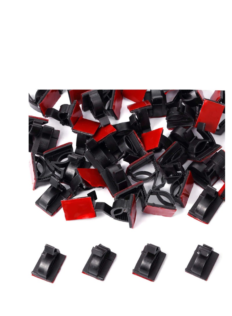 SYOSI 120 Pieces Outdoor Cable Clips Adhesive Cable Management Clips Sticky Wire Clips Cord Holder Cable Hooks Organizers for Christmas Fairy Hanging Light Home Decoration (Black,Medium) - Image 4