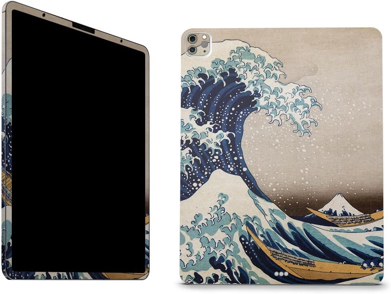 مايتي سكينز غلاف فينيل قابل للتطبيق على جهاز Apple iPad Pro 12.9" M2، الجيل السادس (2022) من شركة MightySkins - تصميم Great Wave of Kanagawa: يتميز بالحماية العالية، والمتانة، والتصميم الفريد؛ سهل التطبيق، ومصنوع في الولايات المتحدة الأمريكية. - Image 1