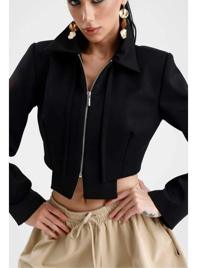 GACACOLLECTION OUJDA Short Mini Jacket Polyviscose Fabric.
