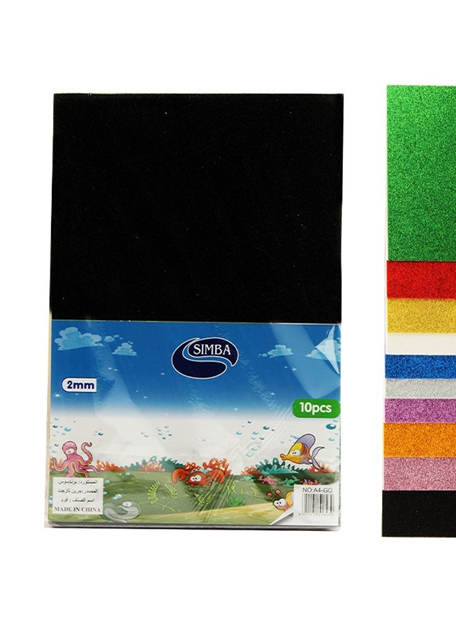 Simba SIMBA EVA FOAM ADHESIVE GLITTER 2 MM 10 COLORES PER PACKAGE A4 