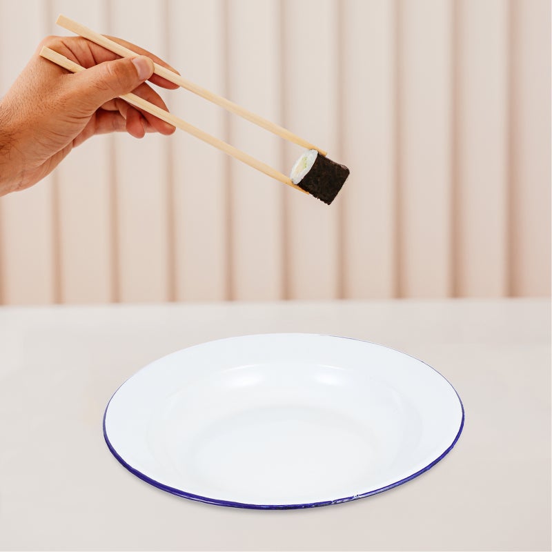 4pcs Enamel Plates Retro Enamelware Fruit Plate Snack Dish Shallow Soup Bowl Food Serving Tray Salad Dish for Home and Restaurant - Image 5
