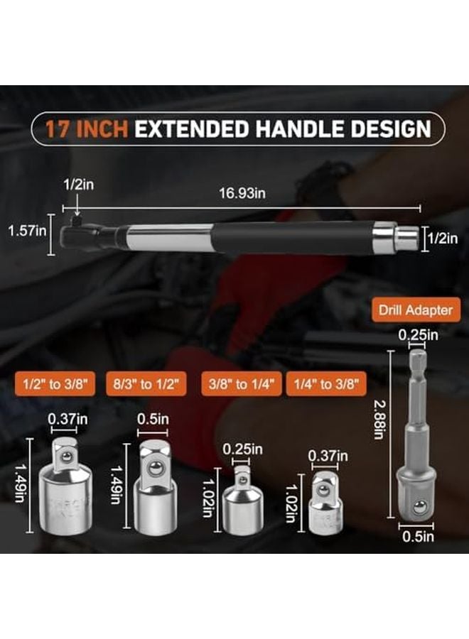 Offset Extension Wrench Impact Electric Ratchet Chain Drive Wrench Extender 1 2 Inch Drill Adapter Heavy Duty Slim Design For Tight Spaces Color D - Image 4