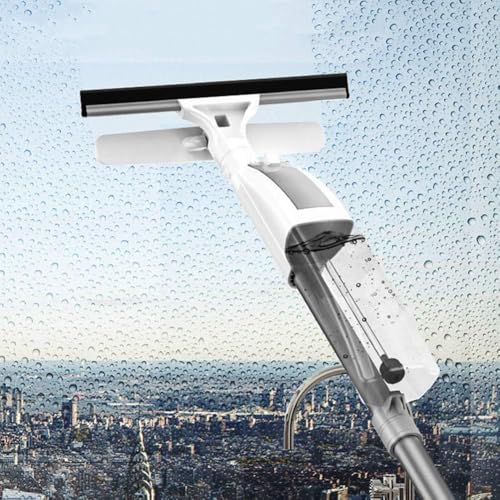 KEYOZA 3 in 1 Spray Window Squeegee with Extension Pole, Shower Squeeze for Glass Door and Tile with 3 Microfiber Cloth Window Cleaner Tool for Indoor/Outdoor High Window - Image 2
