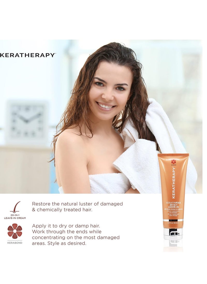 KERATHERAPY Keratin Infused KeratinFIXX 20-in-1 Leave-in, 4.2 fl. oz., 125 ml - Smoothing Leave in Conditioner Transforms Your Hair with 20 Benefits in 1 Easy Step - With Caviar Extract, & Argan Oil - pzsku/Z20EBCA5E5CC61600C540Z/45/_/1738987755/58656693-19fe-468a-bde4-e36b578efe53