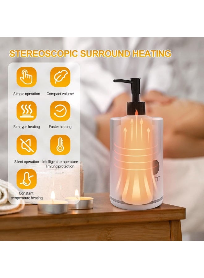 Oil Warmer for Massage, massage oil warmer for scented oil, Oil Warmer, Body Oils Heater for Spa, Salon and Barber Shops, with 2 Oil Bottle Dispensers, Constant Temperature - Image 4