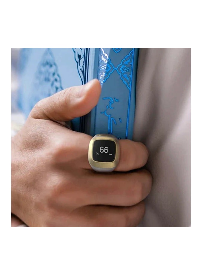 BSTWSH Smart Tasbih Zikr Ring, Muslim Prayer, Prayer timing reminder, OLED display Tasbih Counter, Smart Ring, Wearable Technology, Waterproof - Black(22mm)  - Image 2