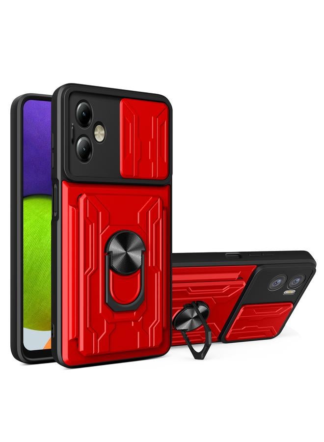 erorex Case For Motorola Moto G14 Sliding Camshield TPU+PC Phone Case with Card Slot - Image 1