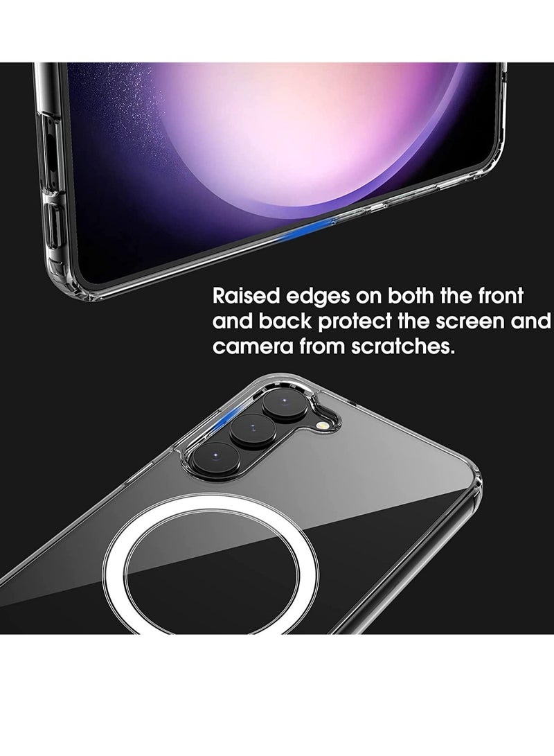 ELTRAZONE Samsung Galaxy S23 Clear Magnetic Cover | Mag Safe Compatible | Clear Hard Back Case | Shockproof Silicone Frame Edge Bumper | Slim Transparent Case - Image 4