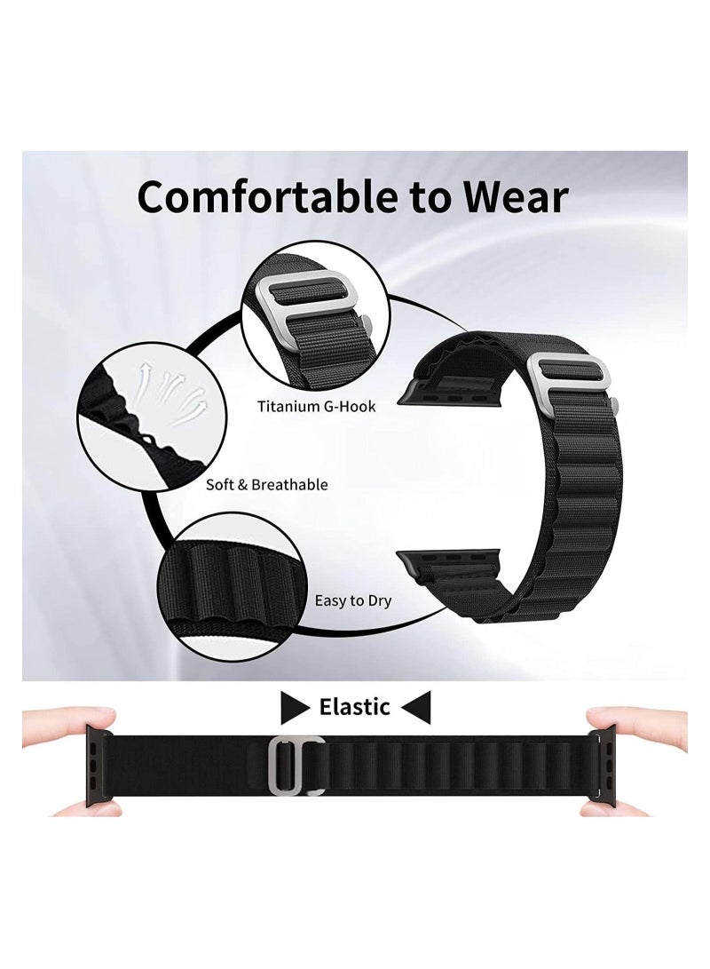 Watch Band Ultra Strap 42mm 44mm 45mm 49mm Alpine Loop Nylon Replacement Bands with Adjustable Sport Titanium G-hook Braided Straps for Watch Ultra Series 8 7 SE 6 5 4 3 2 1 - Image 2