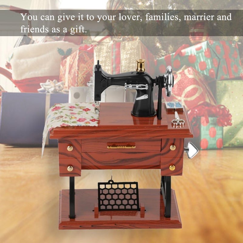 klarako Classic Sewing Machines Music Box, Mini Retro Musical Box Mechanical Lovely Music Box for Christmas, Birthday, Thanksgiving, Boys Girls Gifts Home Decoration - Image 2