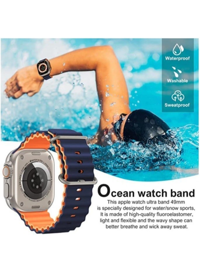 ELTRAZONE 4 Pack Sport New Silicone Band Compatible with Apple Watch Ultra Ocean 42/44/45/49mm Strap for iWatch Series Ultra 8 7 6 5 SE - Image 2
