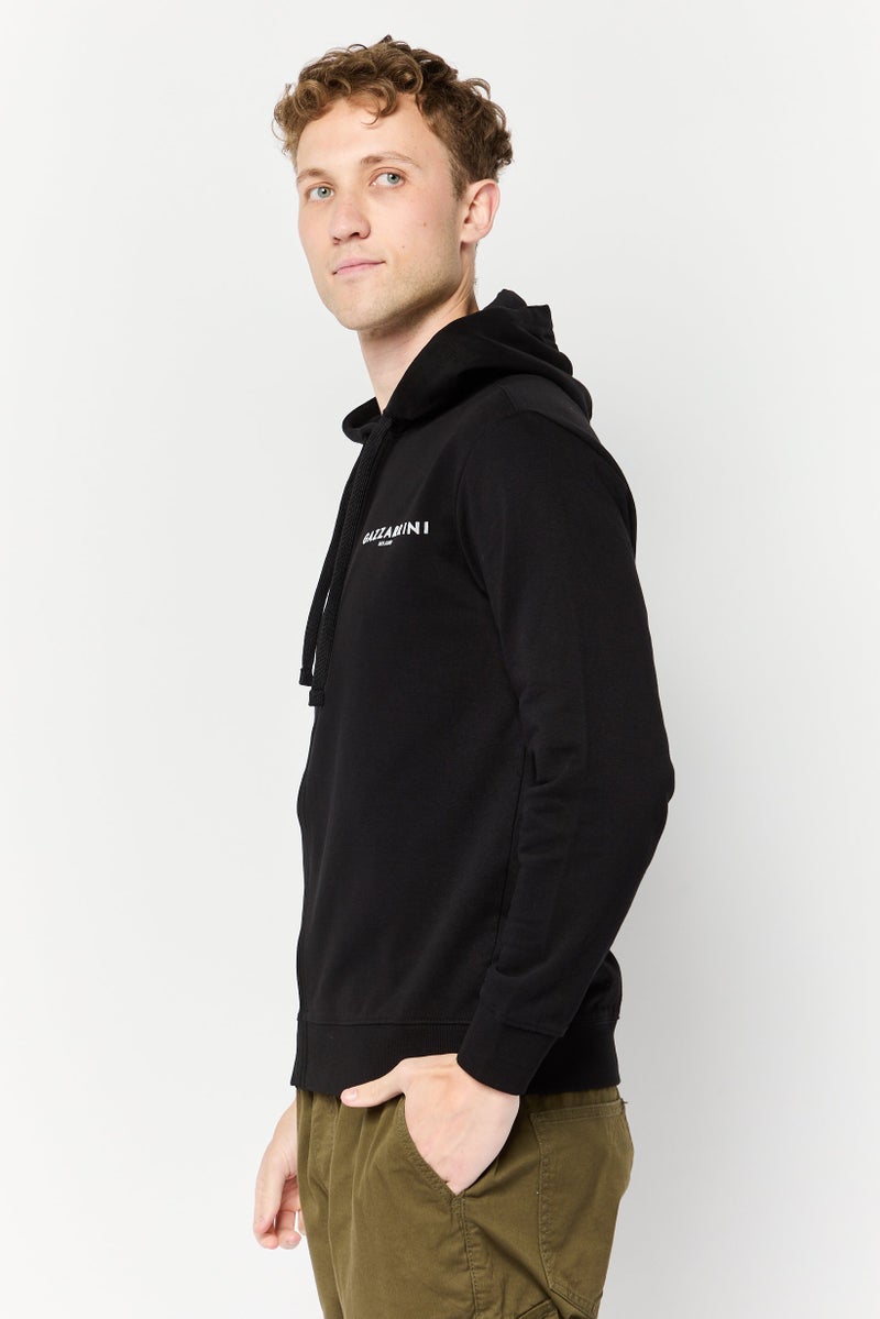 Gazzarrini Men Graphic Print Long Sleeves Hoodie, Black - Image 2