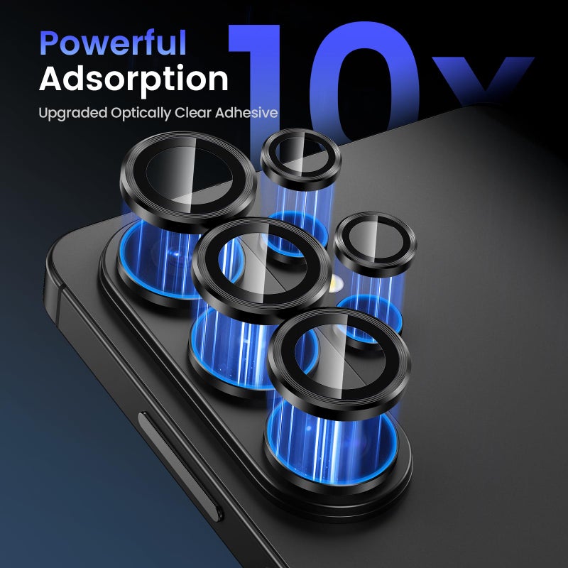 Tensea (3+2PCS Compatible with Samsung Galaxy S26 Ultra Camera Lens Protector, 9H Tempered Glass Camera Cover Screen Protector Metal Individual Ring [Installation Tray][Case Friendly] - Image 4