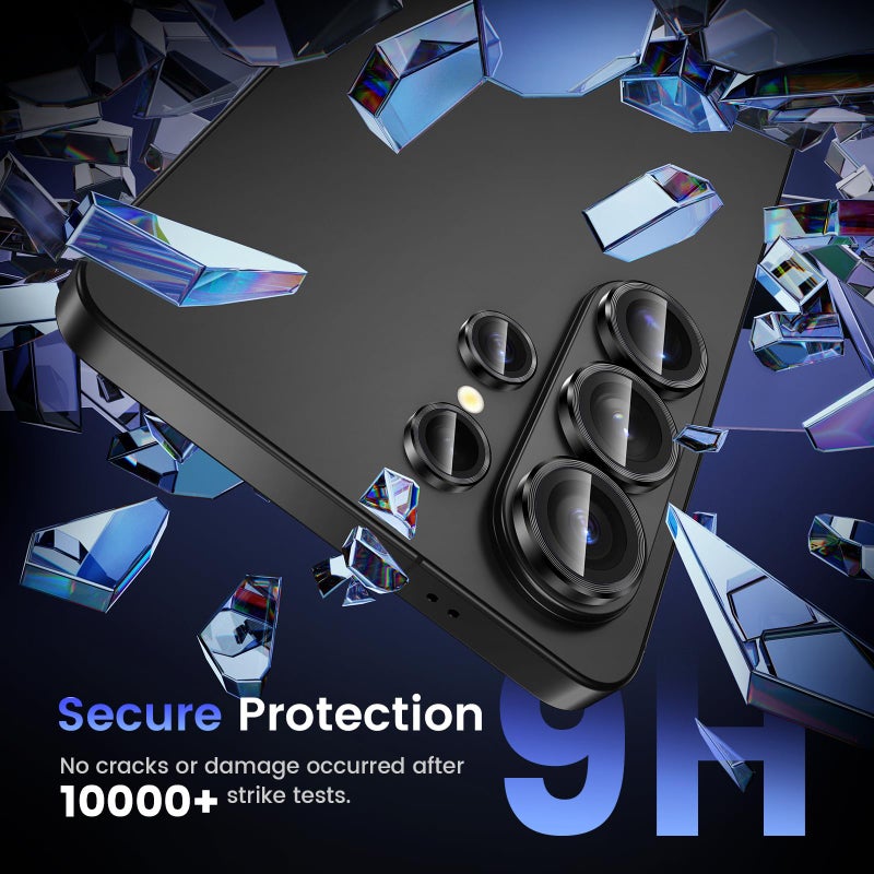 Tensea (3+2PCS Compatible with Samsung Galaxy S26 Ultra Camera Lens Protector, 9H Tempered Glass Camera Cover Screen Protector Metal Individual Ring [Installation Tray][Case Friendly] - Image 5