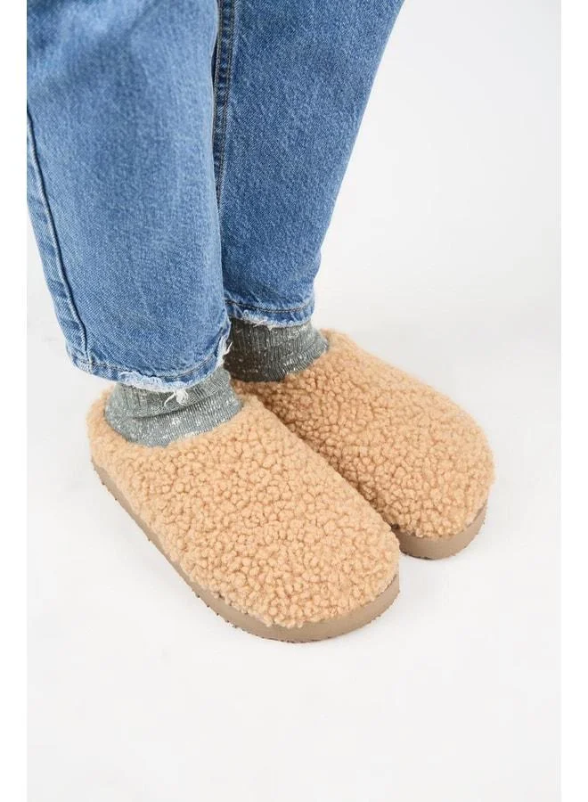 Manijero  (Orlina) Women's Tedy Sabo Platform Caramel Slipper. for Women | Best Price UAE