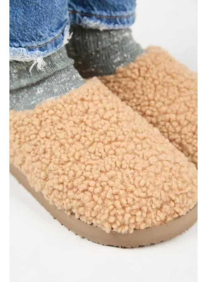 Manijero  (Orlina) Women's Tedy Sabo Platform Caramel Slipper. for Women | Best Price UAE
