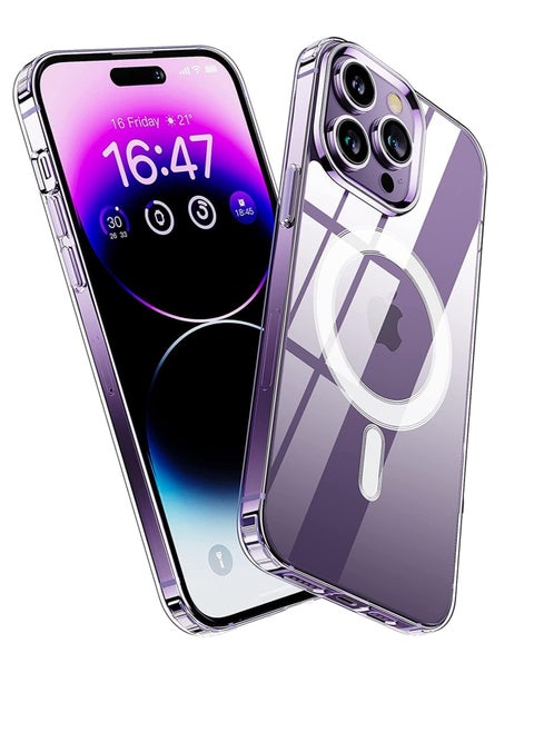 Ten tech Magnetic Clear Case Designed for iPhone 14 pro max – Compatible with MagSafe Charger, Support Magnetic Car Mount Wireless Charging, Soft Press Buttons Scratch Resistant – ten tech