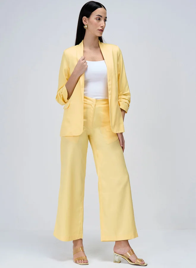 Salt Attire  SALT ATTIRE Women Smart Parallel Trousers in Yellow for Women | Best Price UAE