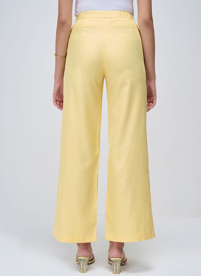 Salt Attire سولت أتاير للسيدات بنطلونات باراليل ذكية باللون الأصفر - Image 3