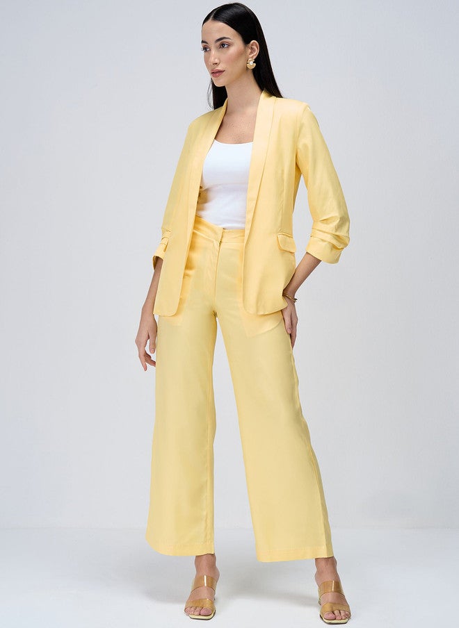Salt Attire سولت أتاير للسيدات بنطلونات باراليل ذكية باللون الأصفر - Image 5