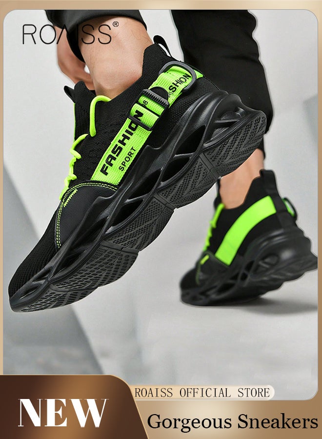 roaiss Men Running Sneakers Men鈥檚 Lightweight Breathable Jogging Fashionable Sneakers Walking Shoes for Men Gym Shoes for Men Mesh Multi-color Sneaker for Men Colorblock Sneakers  - Image 2