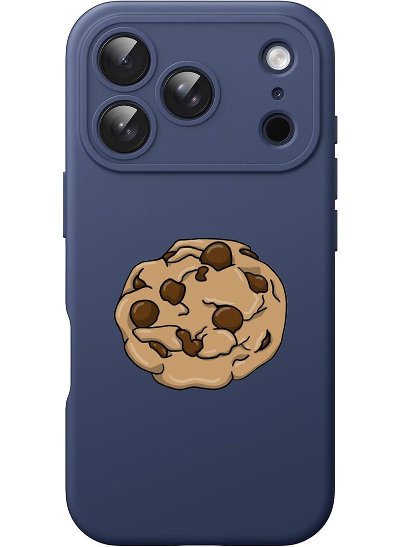 Theodor Protective Slim Fit Case Liquid Silicone Cover with Full Body Protection Anti-Scratch Shockproof Case For Apple iPhone 17 Pro (Blue) Cookie - Image 1