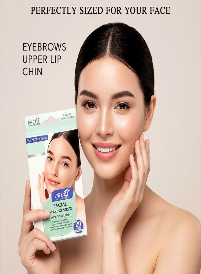 PRC HERBAL Aloe Vera Extract Facial Wax Strips (PACK OF 1, 20 Strips)- Instant Hair Removal, Smooth & Soft Skin, Gentle on Sensitive Skin, Ready-to-Use Cold Wax Strips for Face & Upper Lip - Image 4