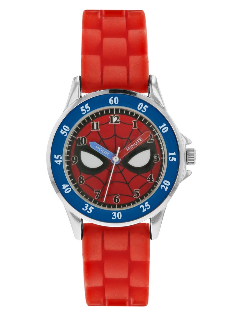 Disney Marvel Spiderman Red Silicon Strap Boys Watch - SPD9038 - Image 1
