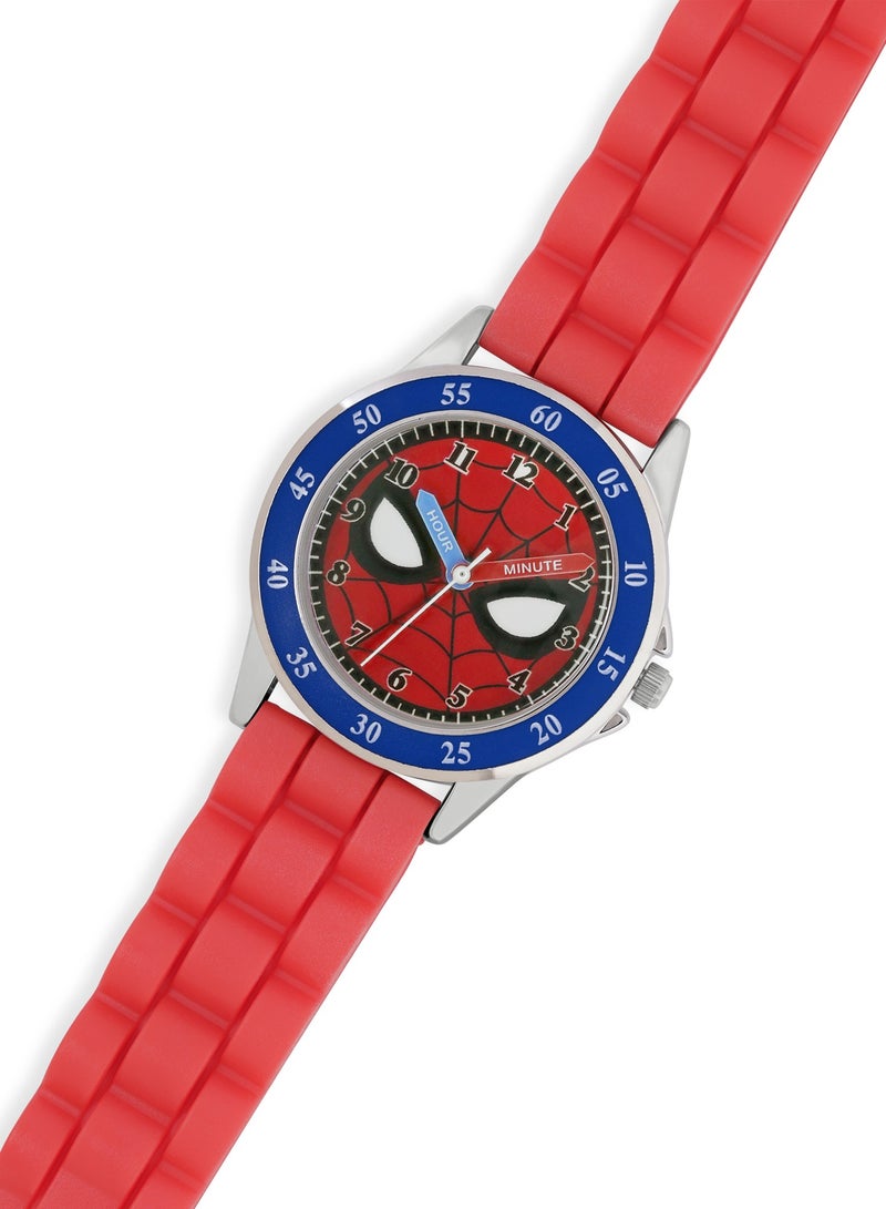 Disney Marvel Spiderman Red Silicon Strap Boys Watch - SPD9038 - Image 2