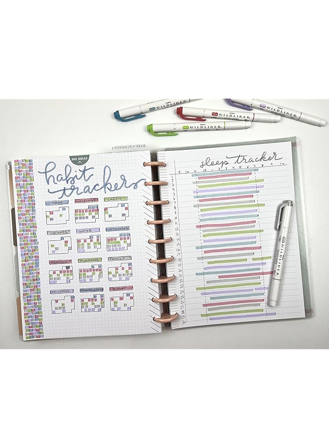 ZEBRA Pen Mildliner Double Ended Highlighter Broad And Fine Tips Assorted Cool And Refined Colors 5 Pack - Image 4