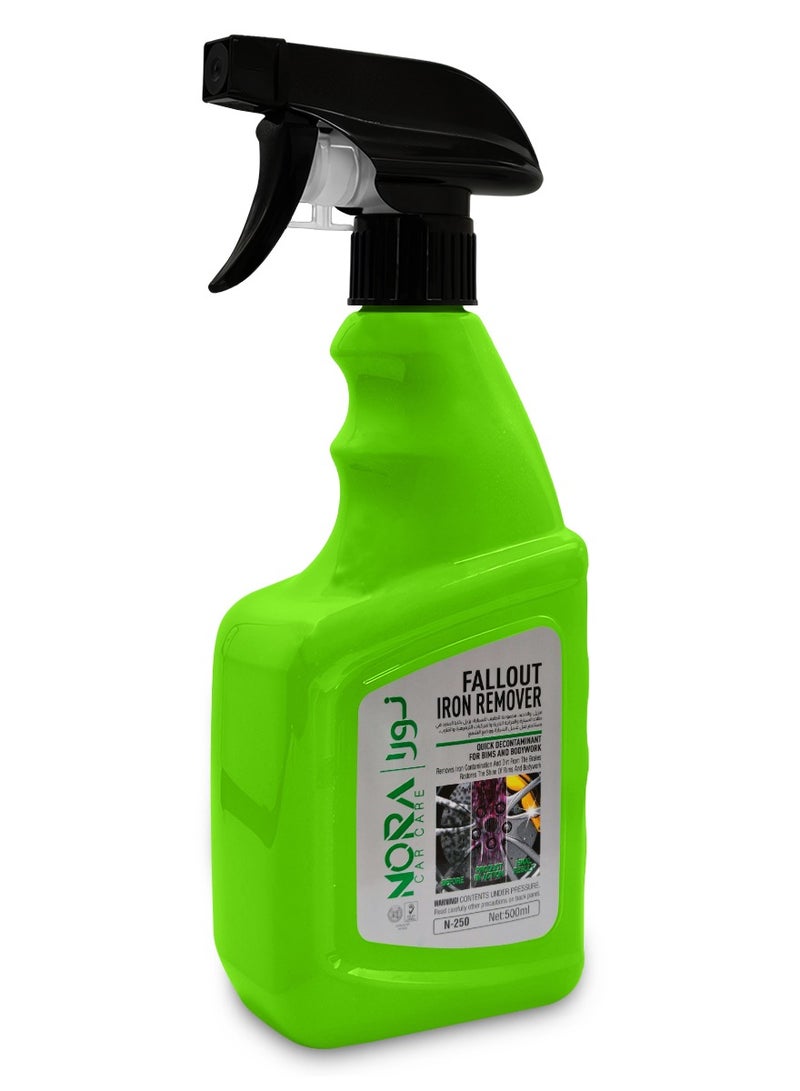 Nora NORA Fallout Iron Remover 500ml N-250 High-Performance Iron Contaminant Cleaner for Wheels, Paint, and Bodywork Quickly Removes Brake Dust, Rust Spots, and Industrial Fallout for a Spotless, Shiny Finish  - Image 2