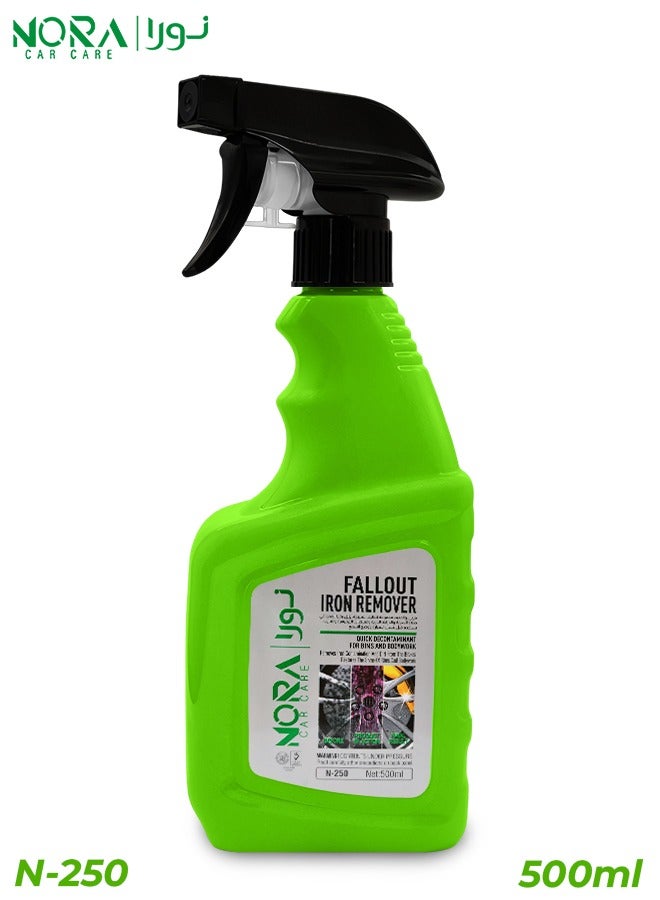 Nora NORA Fallout Iron Remover 500ml N-250 High-Performance Iron Contaminant Cleaner for Wheels, Paint, and Bodywork Quickly Removes Brake Dust, Rust Spots, and Industrial Fallout for a Spotless, Shiny Finish  - Image 1