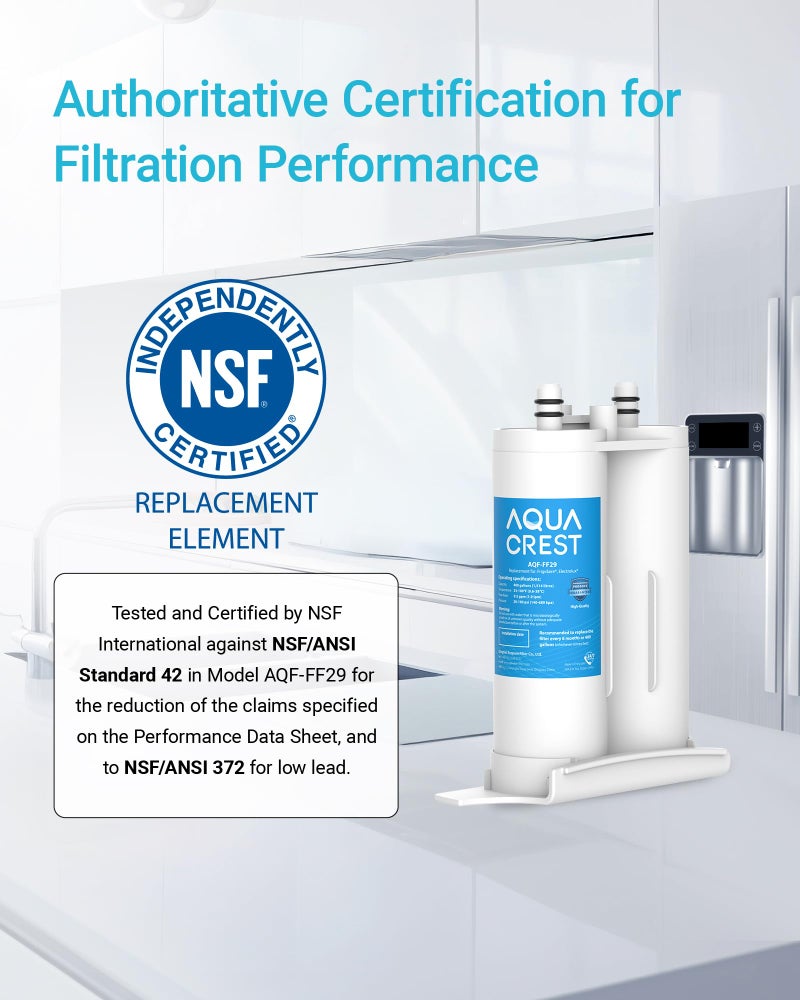 AquaCrest فلتر مياه ثلاجة AQUA CREST بديل لفرجيدير® وإلكتrolux® WF2CB®، PureSource2®، NGFC 2000، FC100، 1004-42-FA، كينمور 9916، 469911، 469916، 2 فلتر - Image 5