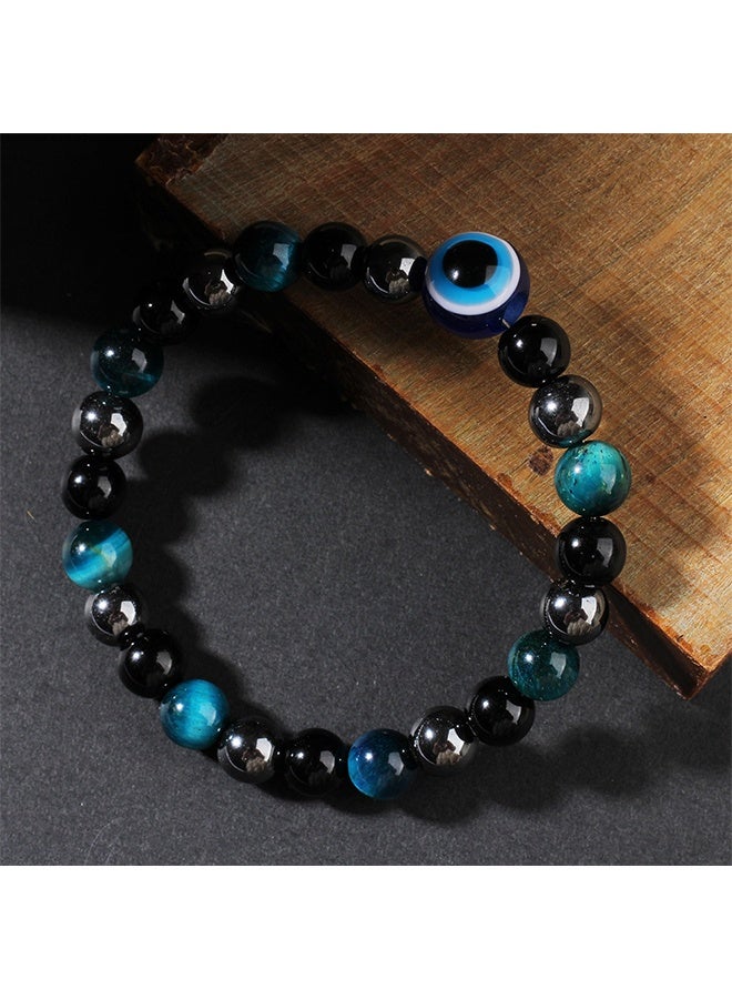 Evil Eye Bracelets for Men Women, 8mm Evil Eye Beads Black Obsidian Hematite, Protection, Healing Bracelet, Bring Luck and Prosperity Happiness - Image 4
