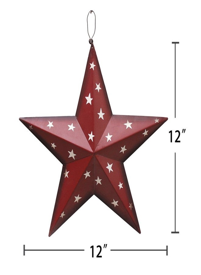 E-view Metal Barn Star Patriotic Home Decor Primitive Indoor Outdoor Wall Art Rustic Hanging Stars Decorations for Walls Fence Porch House July of 4th Decoration - Image 3