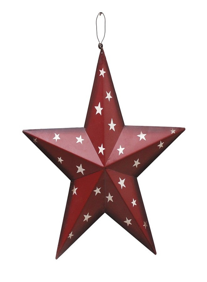E-view Metal Barn Star Patriotic Home Decor Primitive Indoor Outdoor Wall Art Rustic Hanging Stars Decorations for Walls Fence Porch House July of 4th Decoration - Image 1