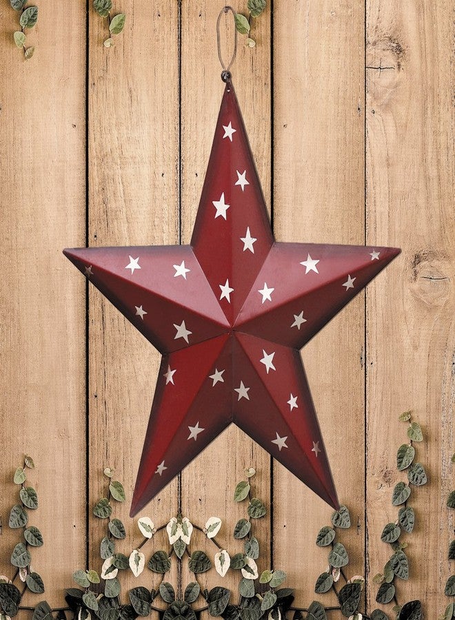 E-view Metal Barn Star Patriotic Home Decor Primitive Indoor Outdoor Wall Art Rustic Hanging Stars Decorations for Walls Fence Porch House July of 4th Decoration - Image 2