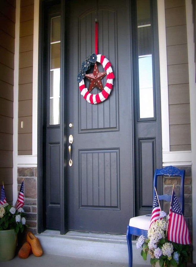 E-view Metal Barn Star Patriotic Home Decor Primitive Indoor Outdoor Wall Art Rustic Hanging Stars Decorations for Walls Fence Porch House July of 4th Decoration - Image 5