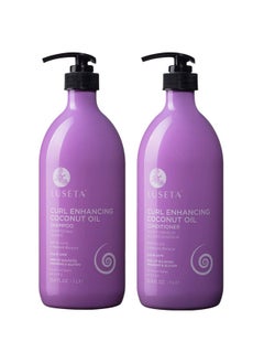 L LUSETA Luseta Curly Hair Shampoo and Conditioner Set - Define Curls and Restore Bounce with Coconut Oil for Waves and Curls, Intensely Moisturizing, Color Safe and Sulfate Free  - Image 1