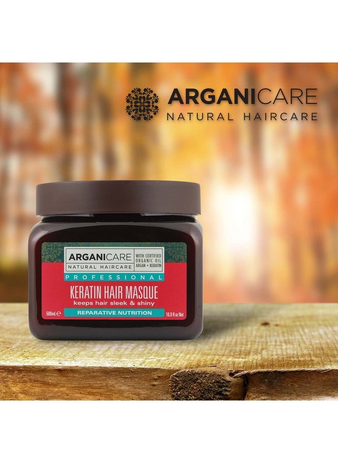 Arganicare Professional Keratin Nourishing Hair Masque With Certified Organic Argan Oil For Dry And Damaged Hair, 500Ml  - Image 3