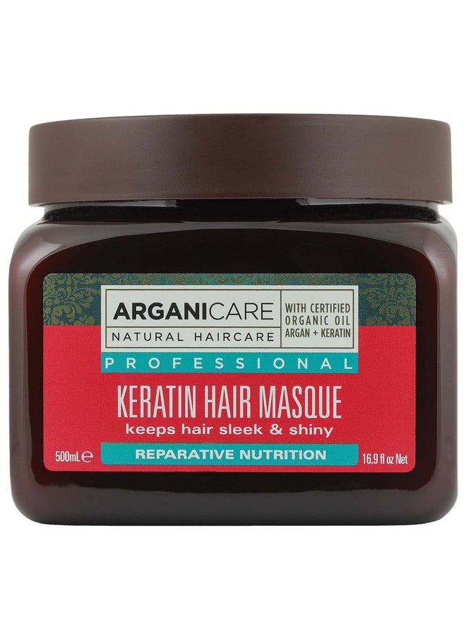 Arganicare Professional Keratin Nourishing Hair Masque With Certified Organic Argan Oil For Dry And Damaged Hair, 500Ml  - Image 1