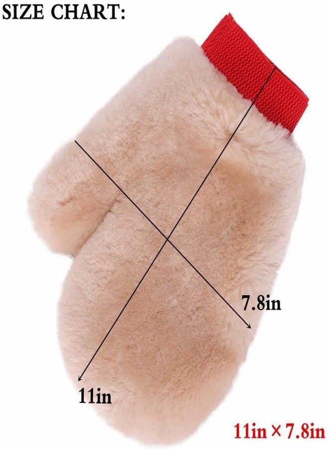 Gracefur Ultra-Soft Sheepskin Horse Grooming Mitts for Tack, Saddle & Boot Cleaning - Perfect Gloves for Tack & Horse Care (Pink) - Image 4