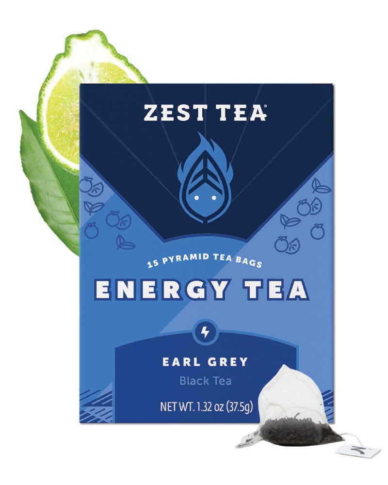 Zest High Caffeine Black Tea Bags - Earl Grey Energy Tea with Natural Bergamot - 150mg Caffeine per Cup - Focus & Morning Breakfast Tea for Energy - Caffeinated Coffee Substitute - 15Ct Box - Image 1