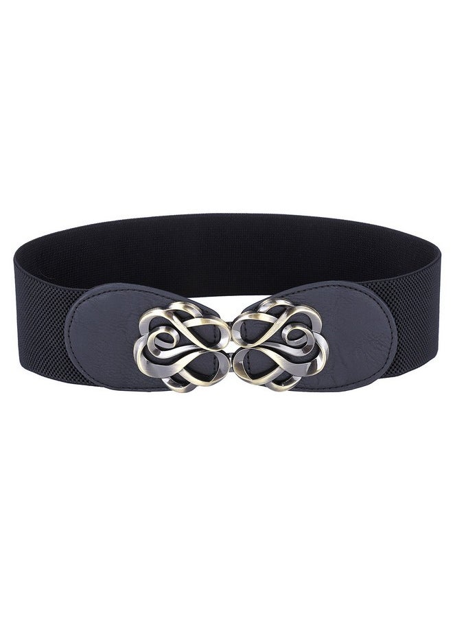 GRACE KARIN - Lady Black Stretch Band Cinch Belt Dress Ornament Size L Black (Cl04131) - Image 1