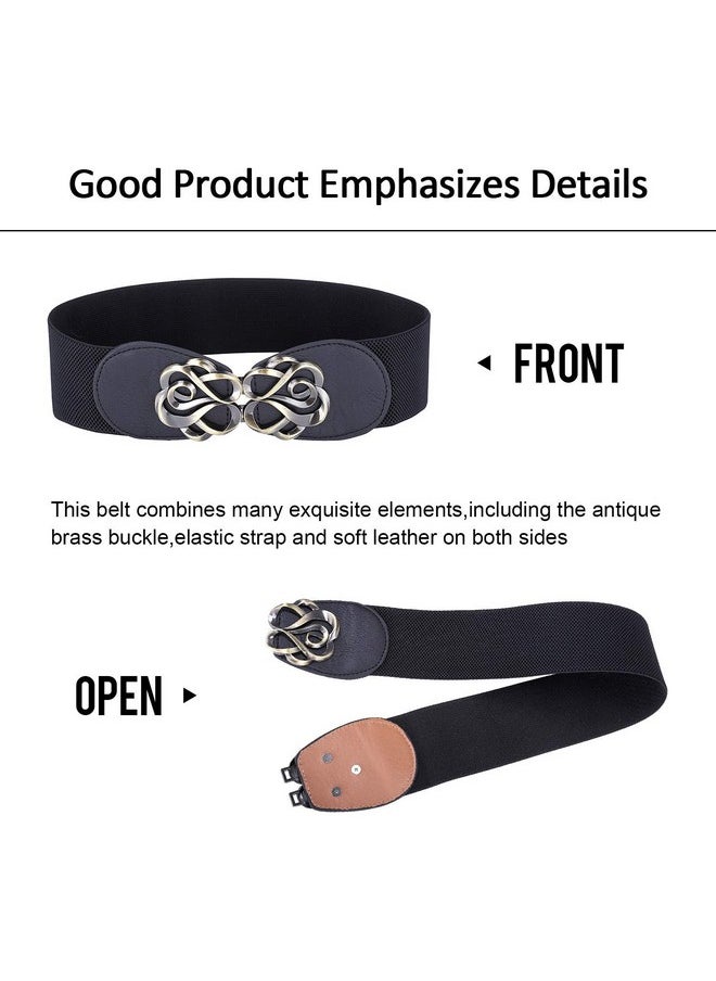 GRACE KARIN - Lady Black Stretch Band Cinch Belt Dress Ornament Size L Black (Cl04131) - Image 1