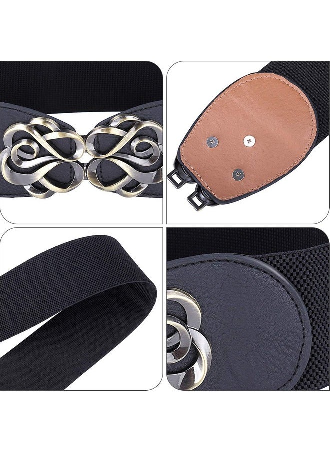 GRACE KARIN - Lady Black Stretch Band Cinch Belt Dress Ornament Size L Black (Cl04131) - Image 1